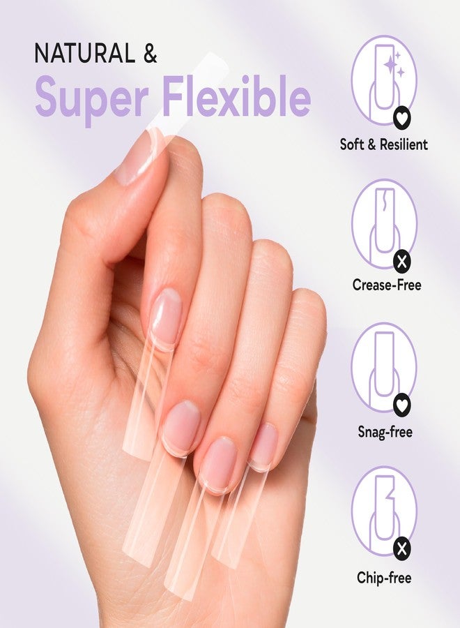 SUNUV Long Straight Nail Tips 500 PCS Extra Long Fake Nails Pre-shaped Half Cover Acrylic Press On Nails for Salon and DIY at Home - Image 3